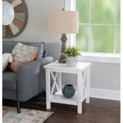 Davison End Table Antique White -Baxton Acme Shop 49804757 d0bb 4a24 8035 f2998056a0da