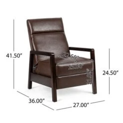 Fernhill Faux Leather Upholstered Pushback Recliner By Christopher Knight Home - Cognac Brown/ Dark Espresso -Baxton Acme Shop 49bf3e63 f9b6 441d 81ae 2ddd0fb4348d
