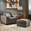 Ashton Grey Fabric Double Sided Down-Feather Filled Chair And Ottoman By INSPIRE Q Artisan - Chair Only -Baxton Acme Shop 4a50b270 36b2 4321 9360 2980b2837daf