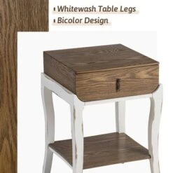 COSIEST Nightstands With 1-Drawer And Storage Shelf - Black-silver-2PCS -Baxton Acme Shop 4aae5c09 f9ae 49fd 889d 789a5c326332