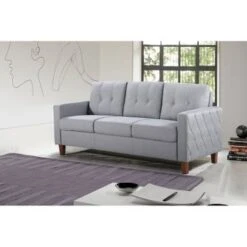 Morrigan Tufted Mid-Century 2 Piece Living Room Set Sofa & Loveseat - Light Gray -Baxton Acme Shop 4ad7ae8e 2204 4d9b 9aaa a84ea954c785