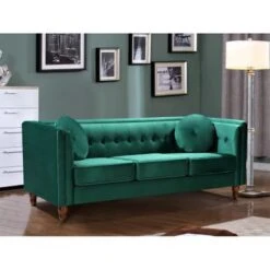 Angie Classic Kittleson Chesterfield 2-Piece Set-Chair & Sofa - Ivory -Baxton Acme Shop 4b74a2a9 f561 48cb b3aa 02d007b5fa1f