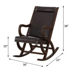 ACME Triton Wooden Arm Rocking Chair In Espresso And Walnut - Espresso/Walnut -Baxton Acme Shop 4b7c4c9d bcb2 40a6 a168 f0b274a385b0