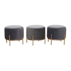 Multi Metal Glam Storage Ottoman (Set Of 4) - 34 X 34 X 18Round - Multi-Color -Baxton Acme Shop 4bb1e544 bcfa 4cf1 9343 5605fcaa0848