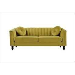 Hills Tufted Back Nailhead 2PCS Living Room Set - Rose -Baxton Acme Shop 4bee3096 8fdc 4def be32 32afc435ec3e