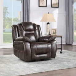 Copper Grove Ophelia Brown Faux-Leather Power Recliner - Brown.
