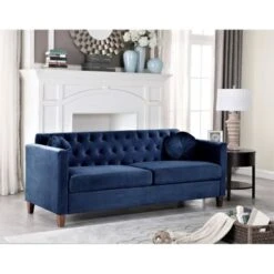 Lory Velvet Kitts Classic Chesterfield Living Room Seat-Loveseat And Sofa - Rose -Baxton Acme Shop 4c810a2d 0879 4aea 92a7 990d2e949c00