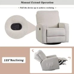 Merax Manual 360 Degree Swivel And Rocking Recliner Chair With Padded Seat - Multi -Baxton Acme Shop 4c8edc99 c65c 439e 8482 5c6d0355f636
