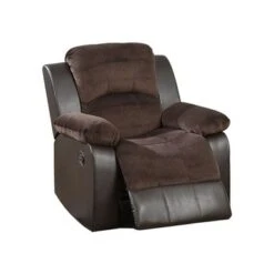 Padded Suede Upholstered Rocker Recliner In Chocolate - Chocolate -Baxton Acme Shop 4d20b15e ad14 43c4 8f5c 3abea1773be5
