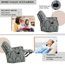 Merax Manual 360 Degree Swivel And Rocking Recliner Chair With Padded Seat - Multi -Baxton Acme Shop 4dace45f c70e 4218 83ab a32be9cf4f87