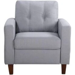 Gabrielo 35.2'' Linen Square Armchair - Dark Grey -Baxton Acme Shop 4de7bbbc 6827 4517 805d ae93aee1560a