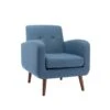 Porthos Home Suri Accent Chair, Fabric Or PU Upholstery, Rubberwood Legs - Blue Fabric