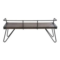 Stefani Industrial Dining/ Entryway Bench - Stefani Bench In Antique Metal/Walnut Wood -Baxton Acme Shop 4e27f917 1c12 4849 bc28 58c2b23612ef