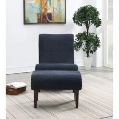 Hawkins Lounger With Ottoman - Pewter Faux Leather -Baxton Acme Shop 4ec03735 08f2 40aa aea0 3a3d99d3e1b4