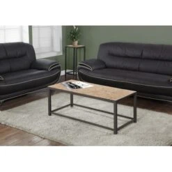 Coffee Table/ Accent/ Cocktail/ Rectangular/ Living Room/ 42" L/ Metal/ Tile/ Brown/ Transitional