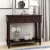 Daisy Series Console Table Traditional Design With Two Drawers And Bottom Shelf Acacia Mangium - Espresso -Baxton Acme Shop 4fe703f7 3c98 40a5 86c2 aa29d60d562d