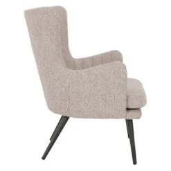 Jenson Accent Chair With Fabric And Grey Legs - Oatmeal -Baxton Acme Shop 5087ba2a 9804 42a6 af2e 2a3fd0b0e11d