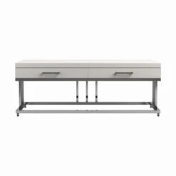2-drawer Rectangular Coffee Table Glossy White And Chrome -Baxton Acme Shop 514e89e2 17a4 4901 b345 ae3ee35c0e0b