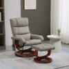 HOMCOM Recliner Chair With Ottoman, Electric Faux Leather Recliner - Grey -Baxton Acme Shop 527ca2a5 f4fe 4218 aa15 df6bb14375d7