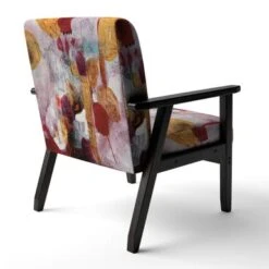 Designart "Abstract Watercolor With Red And Yellow" Upholstered Contemporary Accent Chair - Arm Chair - Arm Chair -Baxton Acme Shop 5282181e 8a30 4568 ac92 214f93aa340a
