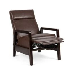 Fernhill Faux Leather Upholstered Pushback Recliner By Christopher Knight Home - Cognac Brown/ Dark Espresso -Baxton Acme Shop 53dbb5e0 b893 49a2 922a cae1d853f1e7