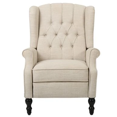 Walter Tufted Fabric Wingback Recliner Club Chair By Christopher Knight Home - Light Beige 14 Walter Tufted Fabric Wingback Recliner Club Chair By Christopher Knight Home - Light Beige - Image 12