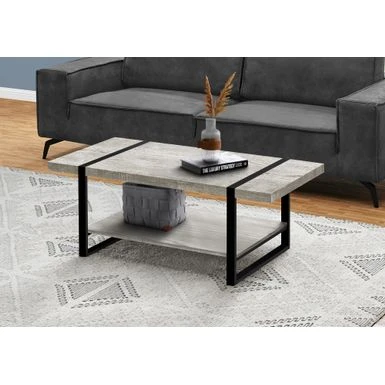 Coffee Table/ Accent/ Cocktail/ Rectangular/ Living Room/ 48"L/ Metal/ Laminate/ Grey/ Black/ Contemporary/ Modern 3 Coffee Table/ Accent/ Cocktail/ Rectangular/ Living Room/ 48"L/ Metal/ Laminate/ Grey/ Black/ Contemporary/ Modern