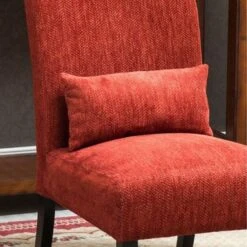 Porch & Den Vista Armless Chenille Accent Chair W/ Kidney Pillow - Red -Baxton Acme Shop 5514c008 fe2e 4aa5 aa61 7048d41aa8e5