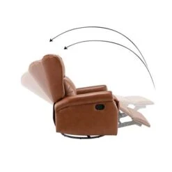 Baksoho Contemporary Leather Swivel Nursery Chair With Metal Base By HULALA HOME - GREY -Baxton Acme Shop 5556c02b 42bf 471f ae13 06a1d97a1421