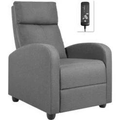 Fabric Recliner Chair Massage Recliner Sofa Chair Adjustable Reclining Chairs Home Theater Single Modern - Brown -Baxton Acme Shop 561c22c7 ab5c 4500 becf b36f97eb8811