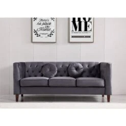 Fancher Kittleson Classic Chesterfield Sofa - Dark Blue -Baxton Acme Shop 567ce1c8 1475 481e 8c01 9847e376da0c