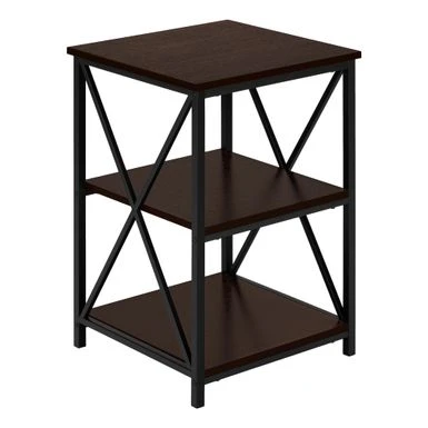 Accent Table/ Side/ End/ Nightstand/ Lamp/ Living Room/ Bedroom/ Metal/ Laminate/ Brown/ Black/ Contemporary/ Modern 4 Accent Table/ Side/ End/ Nightstand/ Lamp/ Living Room/ Bedroom/ Metal/ Laminate/ Brown/ Black/ Contemporary/ Modern - Image 2