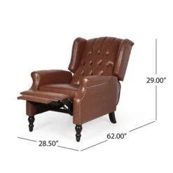 Walter Tufted Bonded Leather Recliner (Set Of 2) By Christopher Knight Home - Cognac Brown -Baxton Acme Shop 571c5903 8207 4ec8 bf8f 95916c5df031