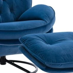 Velvet Tufted Lounge Chair And Ottoman With Swivel Metal Base - Pink -Baxton Acme Shop 5844efb1 e04c 468e a072 049f89778c80