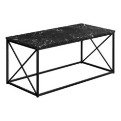 Coffee Table/ Accent/ Cocktail/ Rectangular/ Living Room/ 40"L/ Metal/ Laminate/ Black Marble Look/ Contemporary/ Modern -Baxton Acme Shop 5857cfb0 5ce2 4f3b b210 141029043ebb