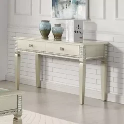 Transitional Silver Sofa Table