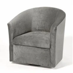 Ellery Modern Microfiber Swivel Accent Chair By Greyson Living - Ash Grey