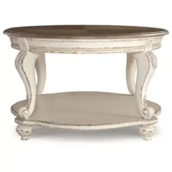 White/Brown Realyn Oval Cocktail Table -Baxton Acme Shop 59f64c5c 4b4b 407f 8a37 6cc9d3bec510