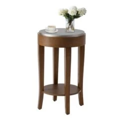 COSIEST 2-Tier Round Accent End Table With Shelf - 2PC -Baxton Acme Shop 5a26e91d f2c1 469c ae19 ef22116bba31