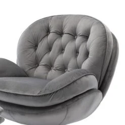 Velvet Tufted Lounge Chair And Ottoman With Swivel Metal Base - Pink -Baxton Acme Shop 5a325d75 91c8 4946 b782 39f9196a3b46