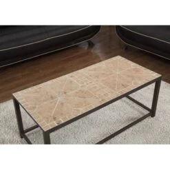 Coffee Table/ Accent/ Cocktail/ Rectangular/ Living Room/ 42" L/ Metal/ Tile/ Brown/ Transitional -Baxton Acme Shop 5a6d693b ce01 4e58 9d8f c966d81a4664