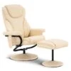 Mcombo Recliner With Ottoman, Massage 360 Swivel Leisure Chair Faux Leather 4901 - Cream White -Baxton Acme Shop 5a6fe7d2 62bf 414c a007 1a173d45d545