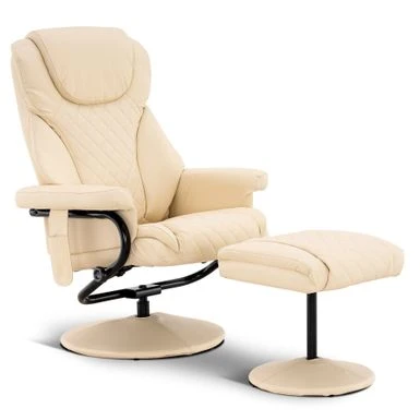 Mcombo Recliner With Ottoman, Massage 360 Swivel Leisure Chair Faux Leather 4901 - Cream White 3 Mcombo Recliner With Ottoman, Massage 360 Swivel Leisure Chair Faux Leather 4901 - Cream White