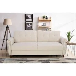 Bruce Nailhead Living Room Set-Loveseat & Sofa - Camel -Baxton Acme Shop 5ae81f8c cd6a 4918 980b 00ea56c643b4