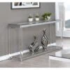 Claude Sofa Table With Lower Shelf Chrome And Clear 2 Claude Sofa Table With Lower Shelf Chrome And Clear -Baxton Acme Shop 5b2b6f85 490c 4772 84bb 83b2a159608d