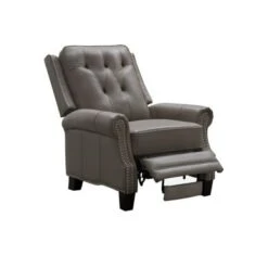 Abbyson Clemson Top Grain Leather Pushback Recliner - Grey -Baxton Acme Shop 5bd41acb de68 4bd4 98a2 b6c23237d42b