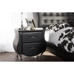 Urban Designs Erin Modern Faux Leather Upholstered Nightstand - Black -Baxton Acme Shop 5cdfdcbd c297 41a3 8438 bef5f6760ae0