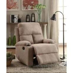 Acme Furniture Rosia Microfiber Recliner In Multicolor - Chocolate -Baxton Acme Shop 5ce1d2b9 2ea7 4042 a682 1acfb6dee673