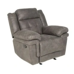 Greyson Living Austin Grey/Brown Microfiber/Wood Glider Reclining Chair - Austin Cocoa Recliner