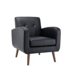 Porthos Home Suri Accent Chair, Fabric Or PU Upholstery, Rubberwood Legs - Blue Fabric -Baxton Acme Shop 5e72e89d 96ea 440e 9d2a 19fbc0421dbd